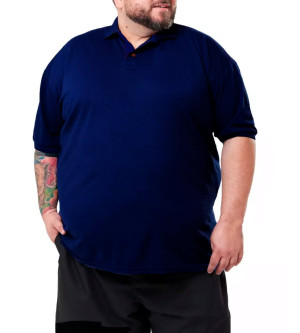 Camiseta Gola Polo Piquet Lisa Azul Marinho - 2542