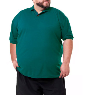 Camiseta Gola Polo Piquet Lisa Verde Musgo - 2542